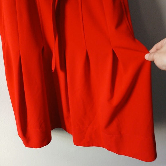 Calvin Klein Women's Size 4 Dress Knee Length Ruffle Belted Button Up Pleated - Picture 5 of 16